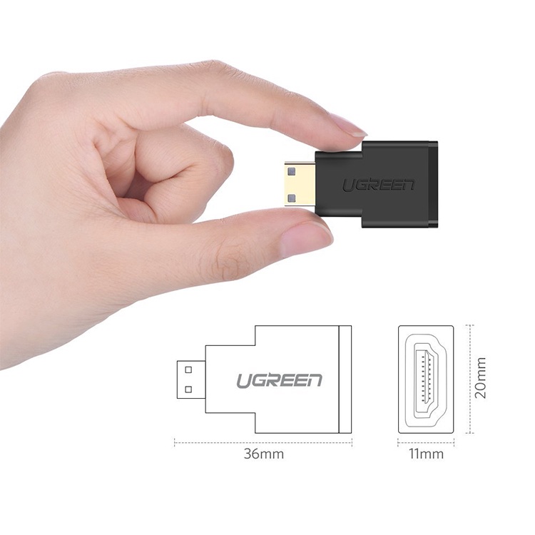 Đầu Chuyển mini HDMI cái ra HDMI đực UGREEN 20101 - Hàng chính hãng