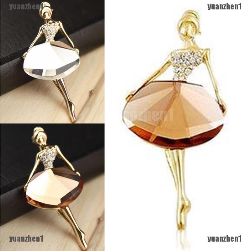 Trâm Cài Áo Hình Cô Gái Múa Ba Lê Đính Đá Thủy Tinh Lấp Lánh Thời Trang