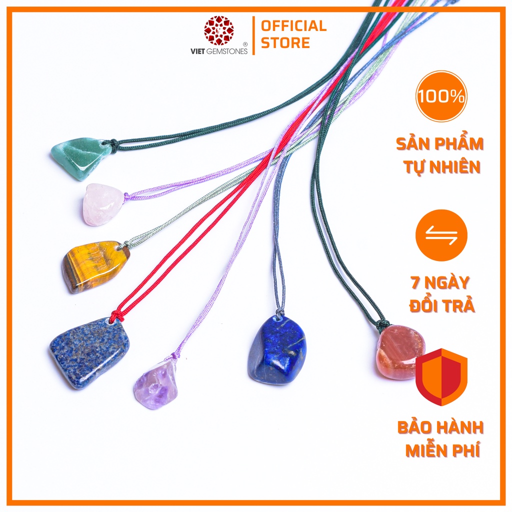 Dây chuyền mặt đá thô tự nhiên | Năng lượng may mắn và thanh tẩy | Giao shape ngẫu nhiên | VietGemstones