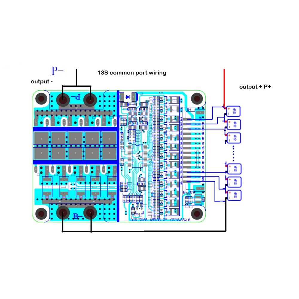 Bảng Mạch Cân Bằng Bảo Vệ Pin Lithium 10S 13S 14S 16S 17S 20S 48V 60V Li-Ion4 BMS 160A 100A 80A 60A