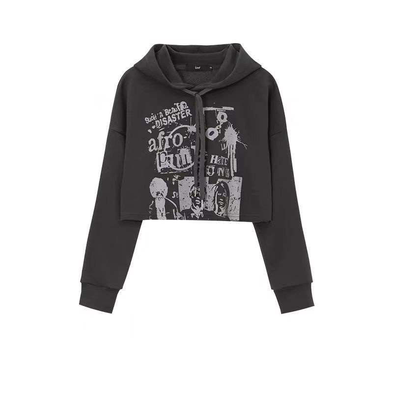 Áo Hoodie Lửng Dài Tay Phong Cách Cổ Điển Dành Cho Nữ