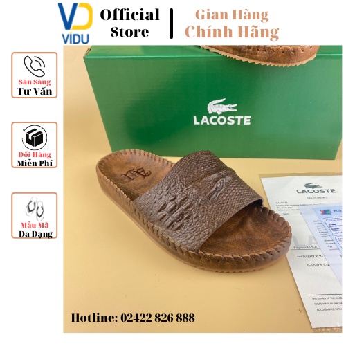 Dép da nam thời trang ViDu 21128 màu nâu chất lượng da bò nguyên tấm đế khâu siêu bên, cực nhẹ