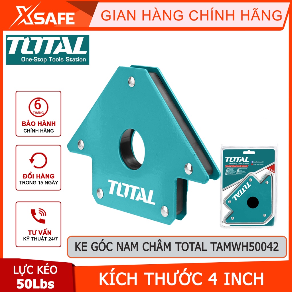 Ke góc nam châm TOTAL TAMWH50042 Ke nam châm hàn 3 góc Lực kéo 50 Lbs, 4 inch, Góc 45 °, 90 °, 135 °, - 30/T