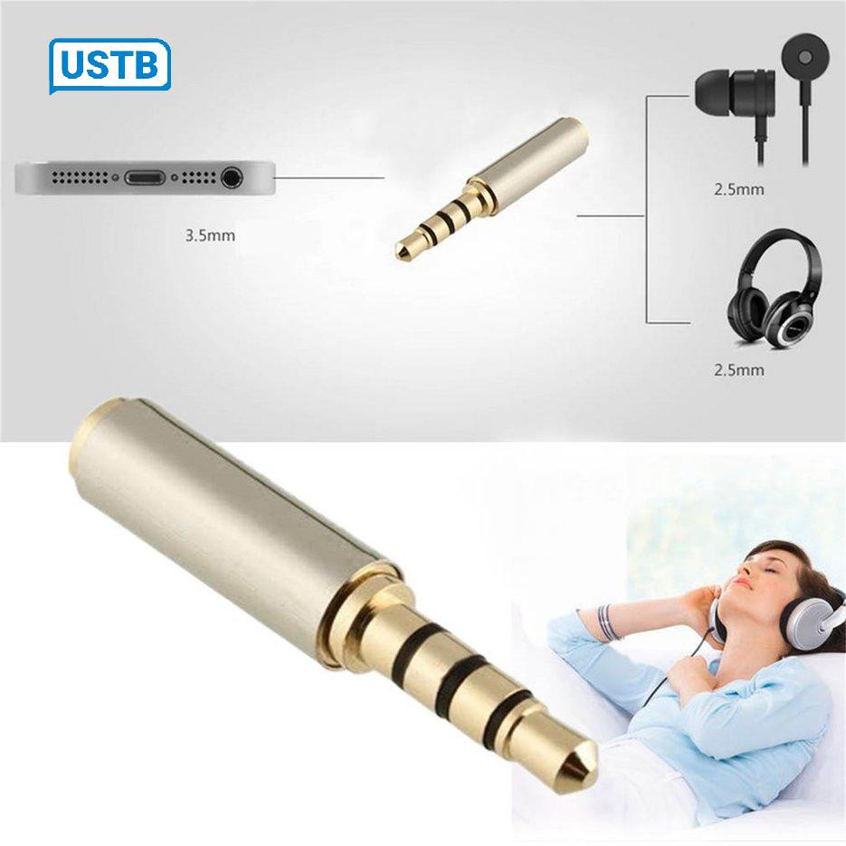 Giắc cắm âm thanh nổi chuyển đổi đầu cắm 3.5mm sang lỗ cắm 2.5mm màu vàng