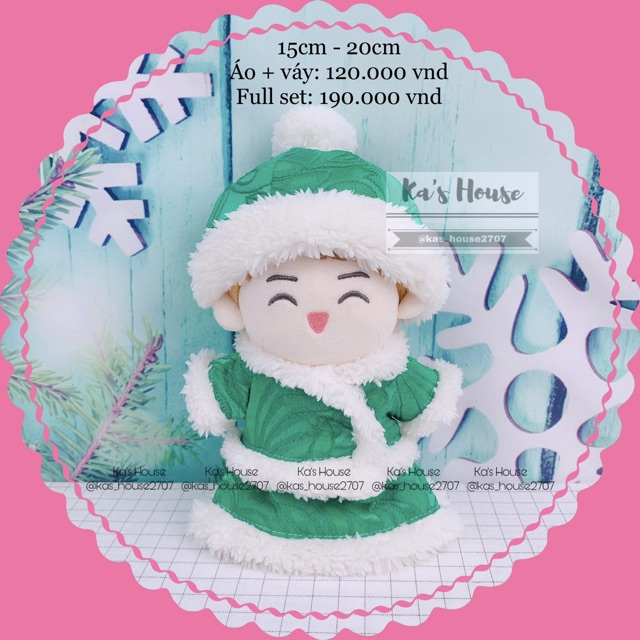 {15cm-20cm} CÓ SẴN - Set thổ cẩm, set áo váy mũ, outfit doll, outfit cho doll