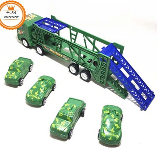 Xe quân sự chở theo 4 xe nhỏ - đồ chơi cho bé trai .