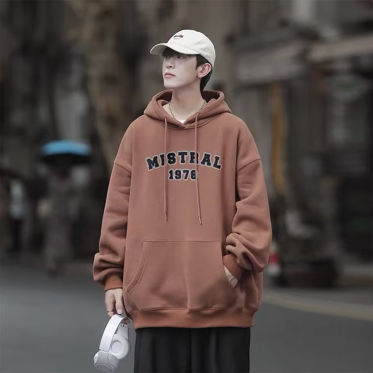 Áo hoodie Dáng Rộng In Chữ Phong Cách hip hop Hàn Quốc Thời Trang Mùa Đông Cho Nam Và Nữ