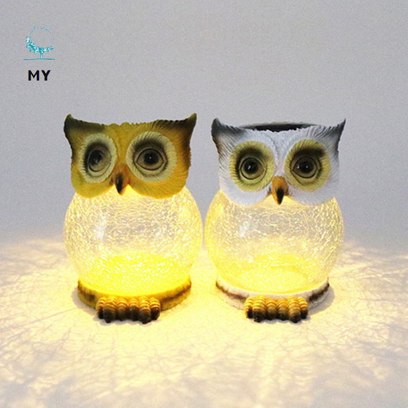 Đèn Led Năng Lượng Mặt Trời Chống Thấm Nước Hình Chim Cú Trang Trí Sân Vườn