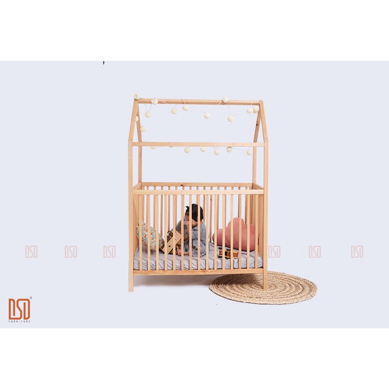 Cũi cho bé 🛑FREESHIP🛑 Cũi gỗ trẻ em thông minh điều chỉnh độ cao [ Nguyên liệu 100% gỗ tự nhiên cao cấp nhập khẩu ] | BigBuy360 - bigbuy360.vn
