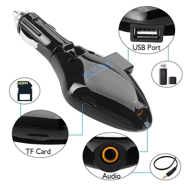 Tẩu sạc MP3 , sạc USB, nghe nhạc bluetooh trên ô tô, xe hơi cao cấp Accnic(Có remote điều khiển)