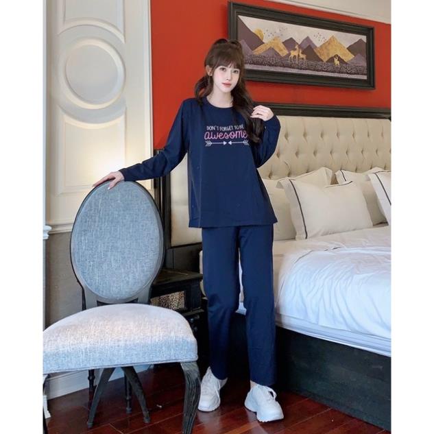 Bộ đồ bầu và sau sinh dài tay thu đông chất cotton mặc nhà hàng thiết kế đẹp giá rẻ