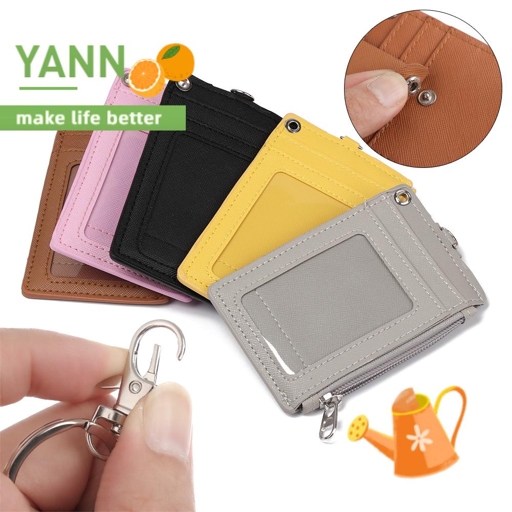 Ví Đựng Thẻ ID/Tiền Xu Bằng Da PU Có Móc Khóa Nhỏ Gọn Tiện Lợi Dành Cho Văn Phòng/ Công Sở