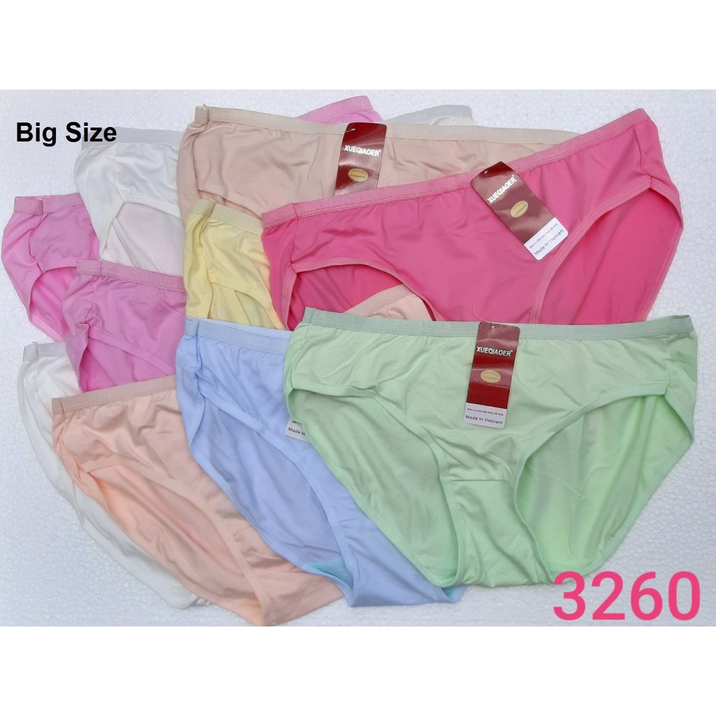 [Big Size 70- đến 86 kg] 10 Quần lót nữ ( Giá rẻ) Thun 100% Cotton Cao Cấp mềm mại Dệt Kim - Vòng Eo từ 70cm đến 102cm