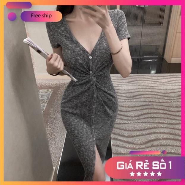 ĐẦM VÁY NỮ ULZZANG 2020 Váy xoắn eo nữ màu muối tiêu | BigBuy360 - bigbuy360.vn