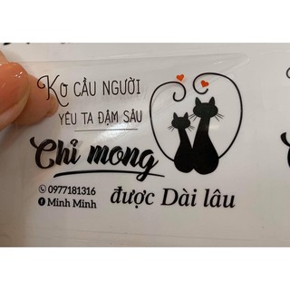 In tem nhãn decan trong, decan chống nước, decan nilon sticker A3 theo yêu cầu