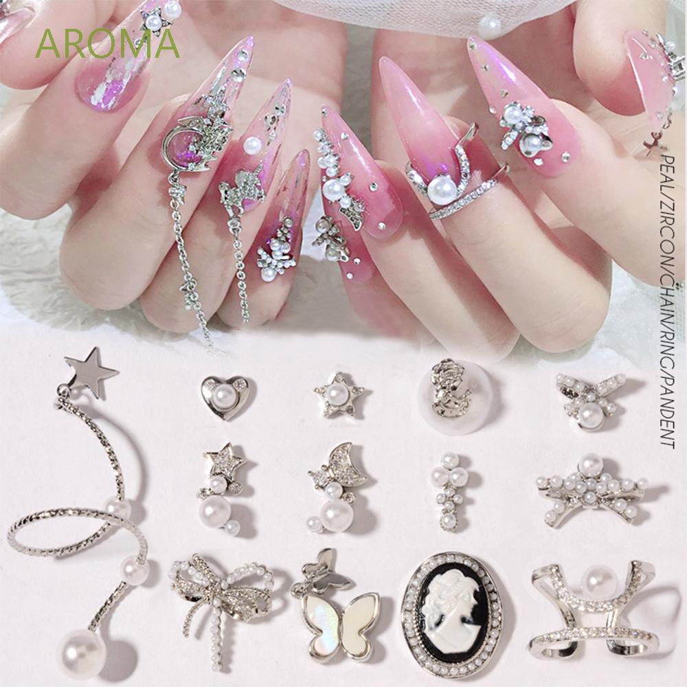 Phụ Kiện Trang Trí Móng Tay Làm Móng Nghệ Thuật Hình Bướm Đính Đá Zircon 3D Xinh Xắn