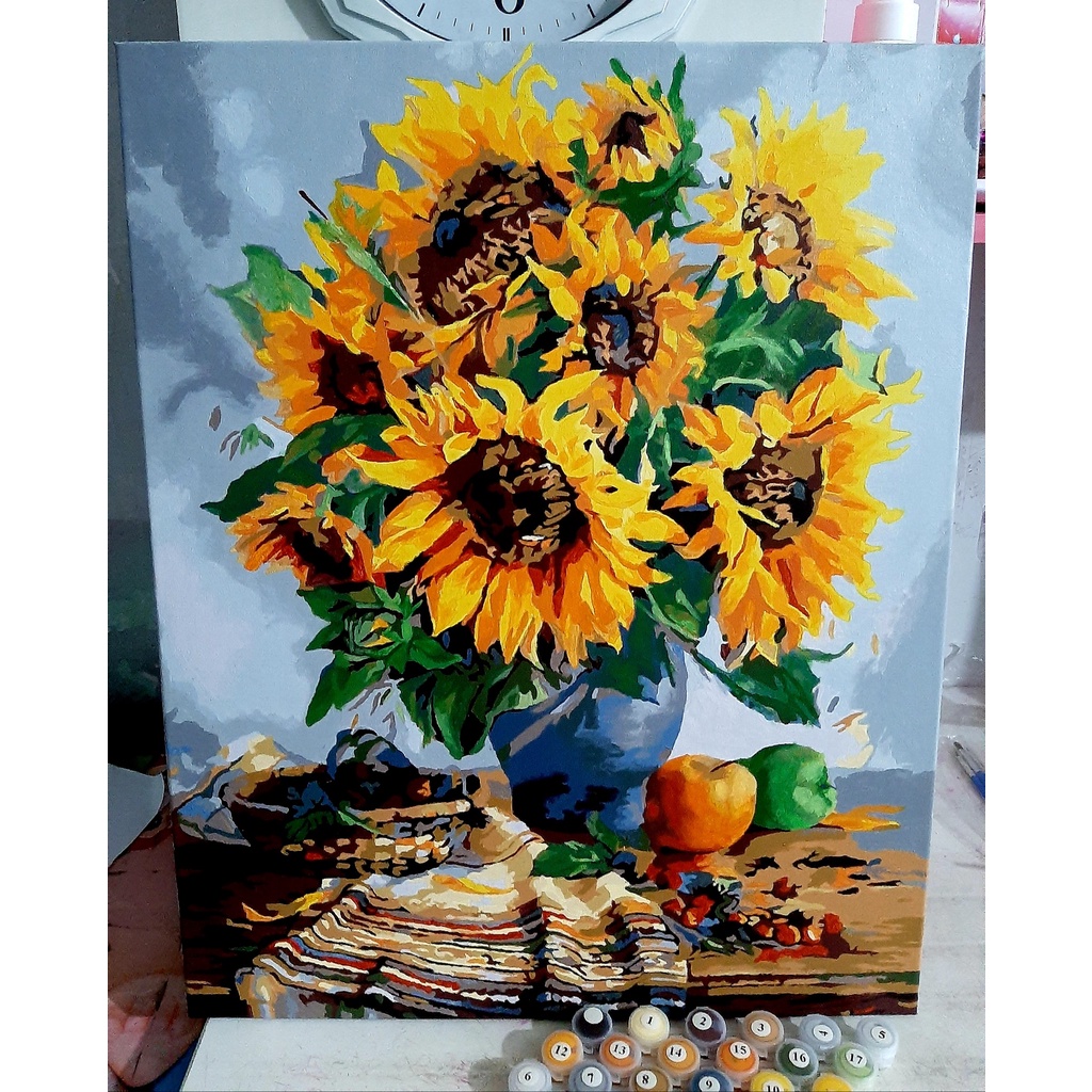 Tranh tô màu theo số các mẫu hướng dương đẹp nhất