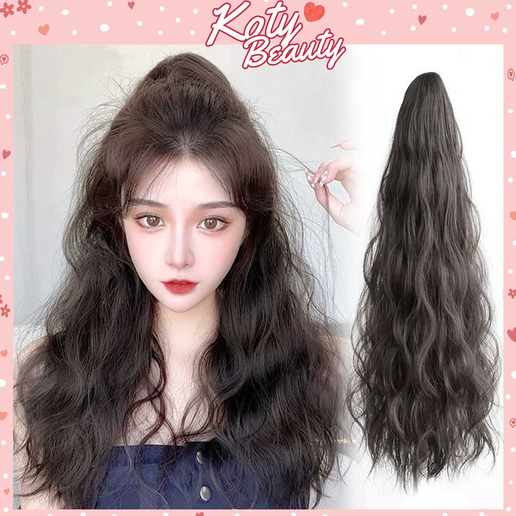 Tóc Giả Ngoặm Xoăn Phong Cách Hàn Quốc, Tóc Giả Kẹp Ngoạm Xù Mềm Mượt Cho Nữ