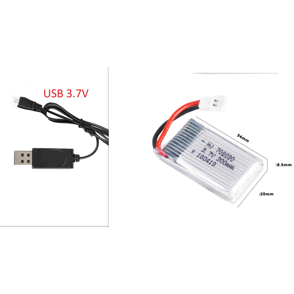 Pin Lipo 3.7v 300mah máy bay điều khiển từ xa xả 25c có mạch bảo vệ pin