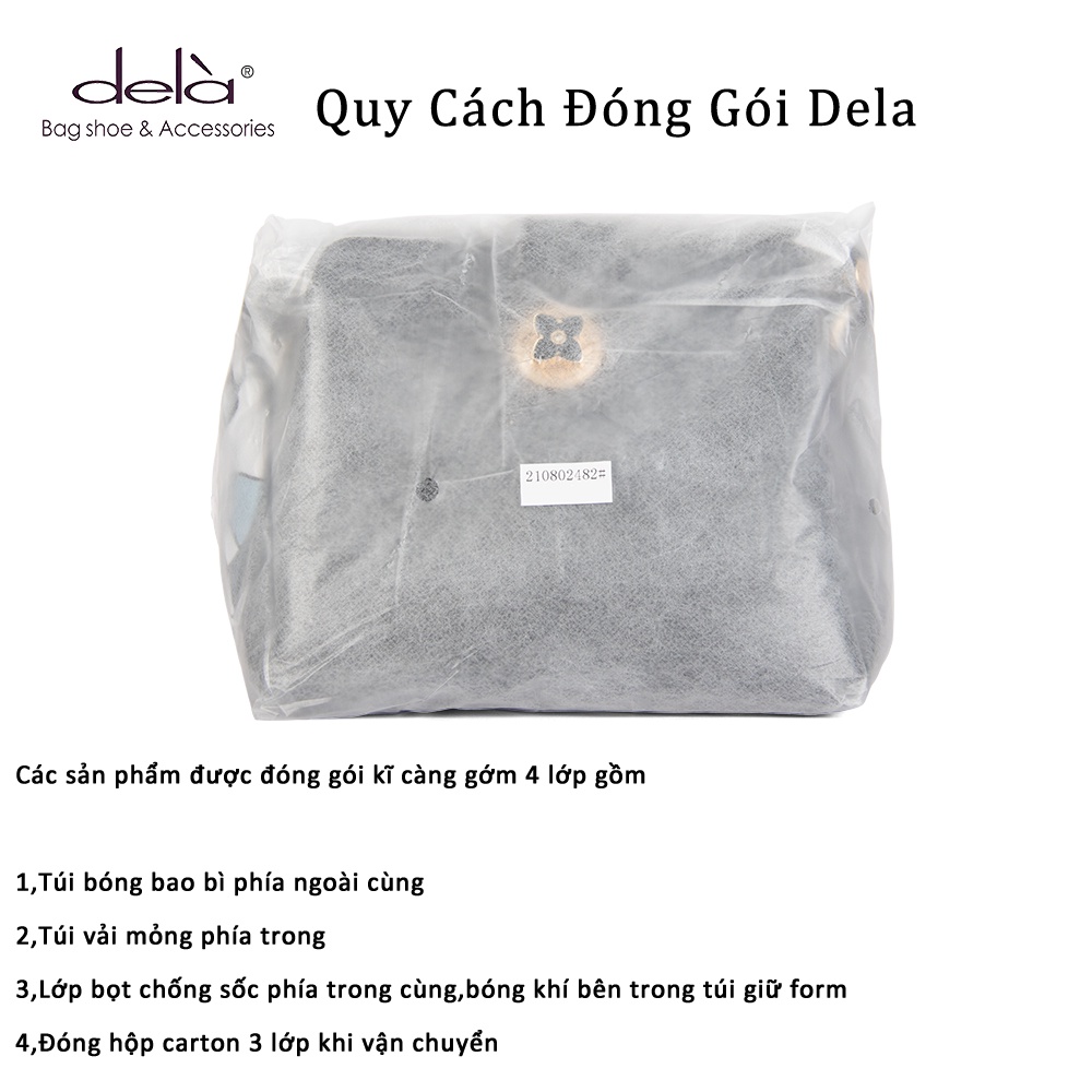 Dela Túi xách nữ đeo chéo đẹp cao cấp Dela hàn quốc da mềm mang sang trọng dây xích đeo chéo đi làm