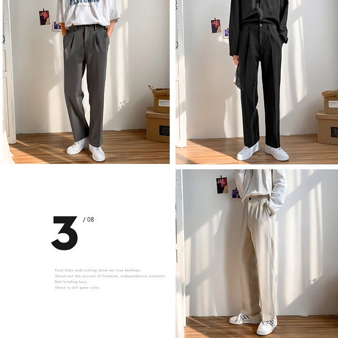 (Q342) quần lửng vải ống suông nam 3 màu đen - be - xám size S - 4XL | BigBuy360 - bigbuy360.vn