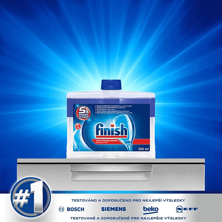 (Nước rửa chén cho máy).Dung dịch tẩy rửa máy rửa chén Finish Dishwasher Cleaner 250ml QT017386.Nhập khẩu châu âu.