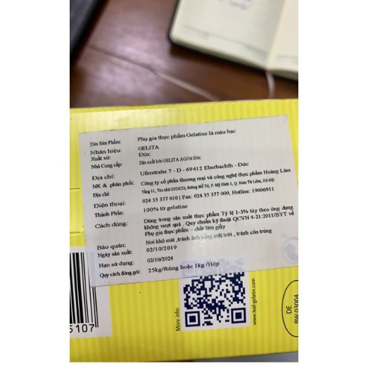 Lá gelatin Đức 20g