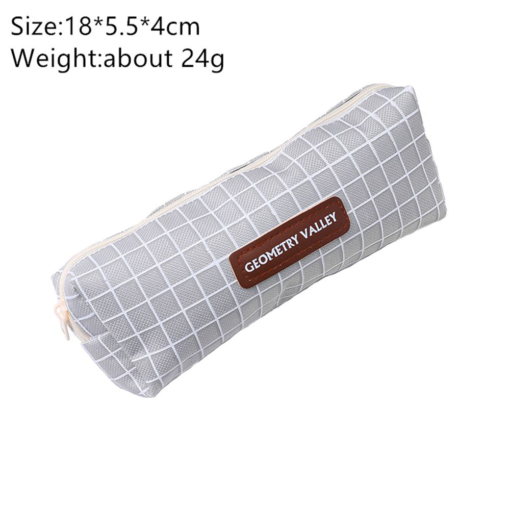 Túi đựng bút bằng vải canvas hình vuông họa tiết chấm bi kẻ ô lưới đơn giản dễ thương