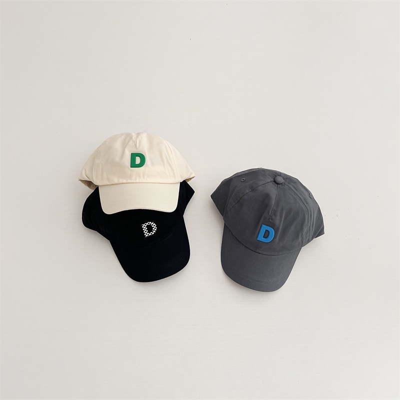 Mũ Lưỡi Trai Chống Nắng Nhanh Khô Màu Trơn In Chữ D Kiểu Hàn Quốc Cho Bé