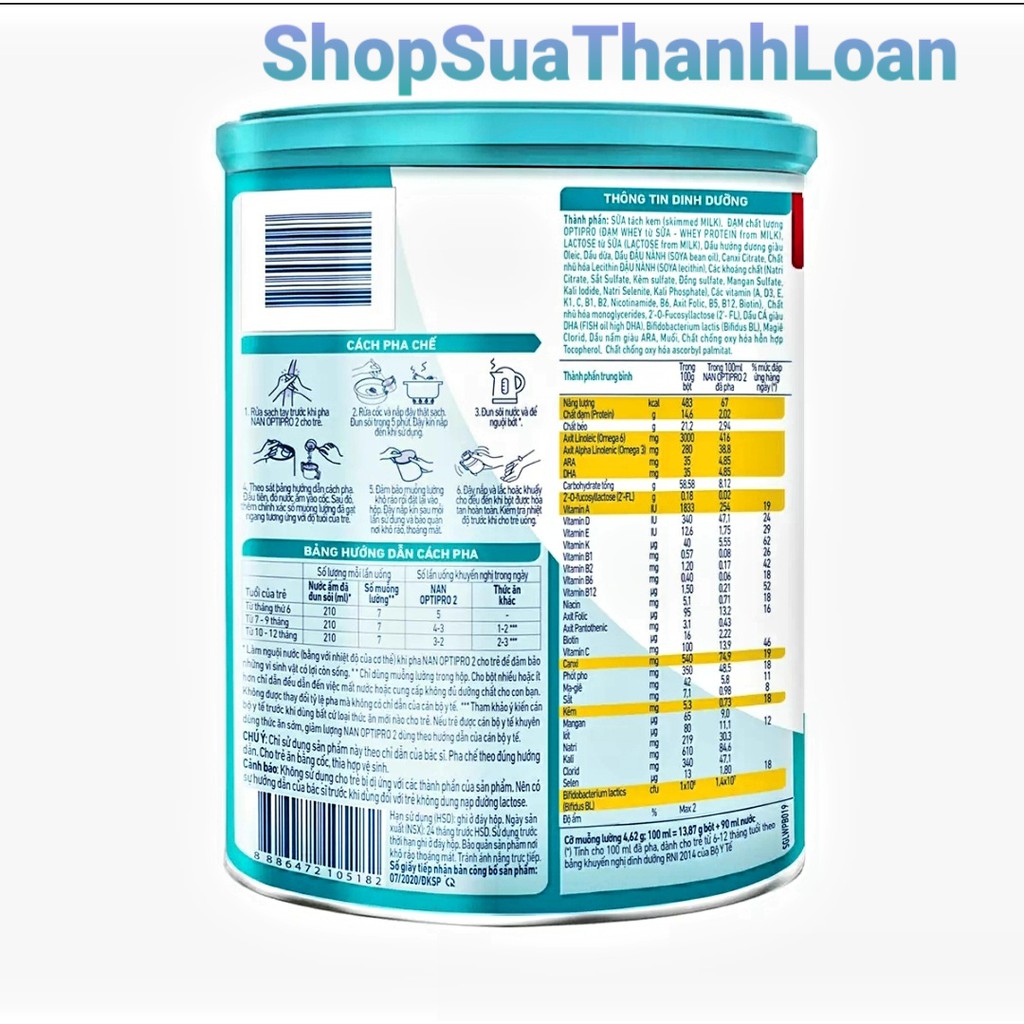 [HSD T12-2022] {mẫu mới} Sữa Bột Nestle NAN OPTI PRO 2 HMO – Hộp 900gr