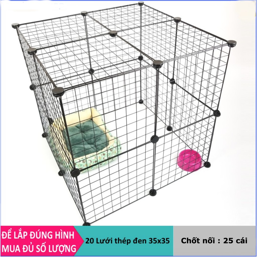 Chuồng chó, chuồng mèo (Bán Theo Tấm) bằng tấm nhựa ghép, tấm lưới sắt, thép 35x35