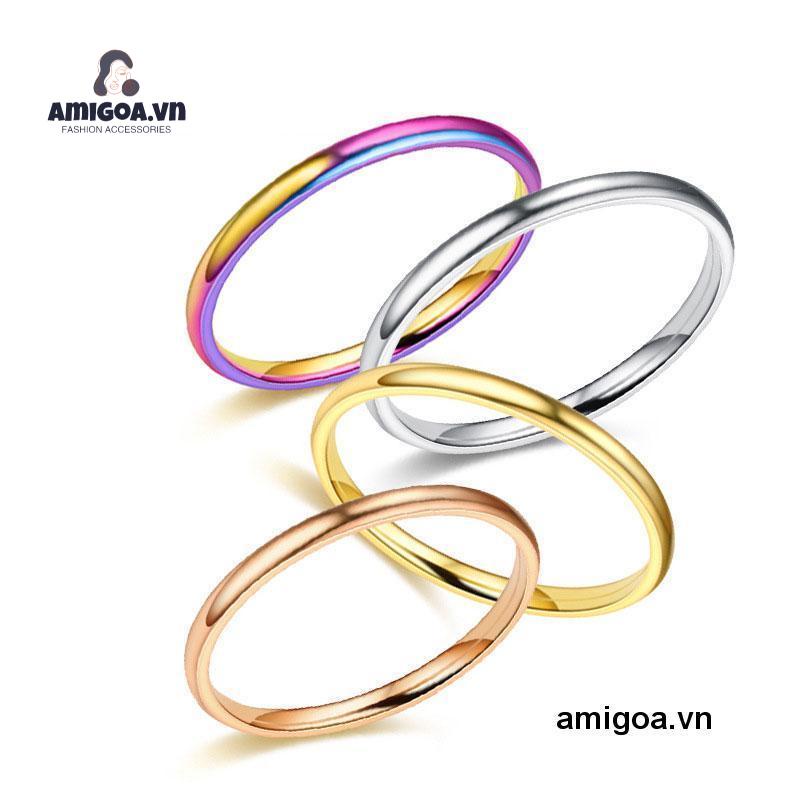 ✨✨Nhẫn Thép Titan Màu Vàng Hồng/Bạc Đính Đá Thời Trang Dành Cho Nữ