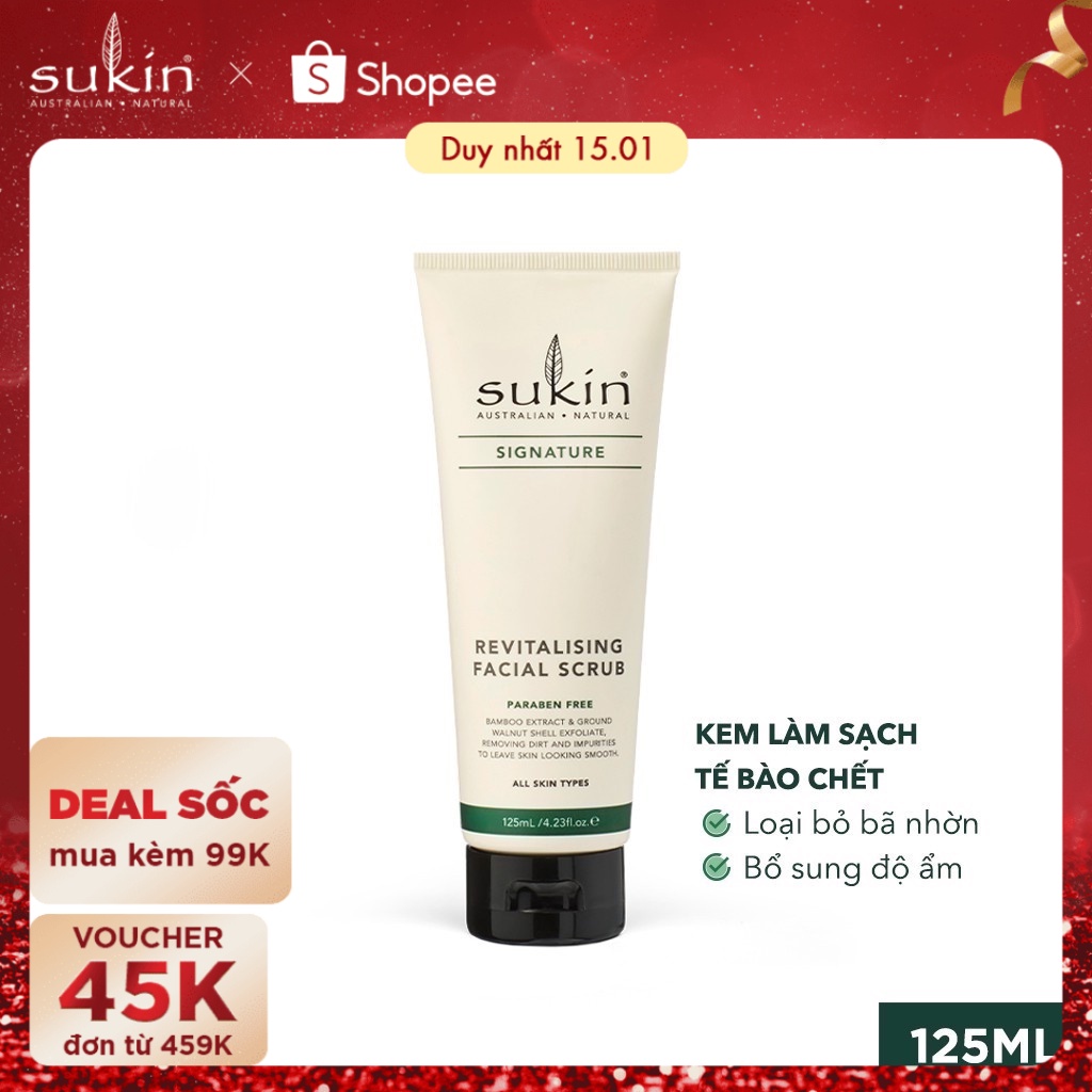 Kem Làm Sạch Tế Bào Chết Da Mặt Sukin Signature Revitalising Facial Scrub 125ml