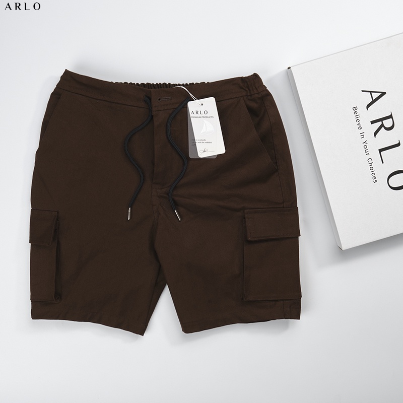 Quần Short Kaki Túi Hộp CARLOS Dày Dặn Cứng Cáp Đứng Form Màu Nâu Cánh Gián - ARLO