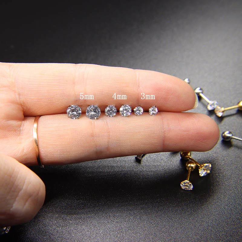 Khuyên Tai Nữ Khuyên Tai Bông Tai 1 Cặp Bông Tai Xoắn Ốc Bằng Thép Titan Đính Đá Zircon Thời Trang Cho Nữ