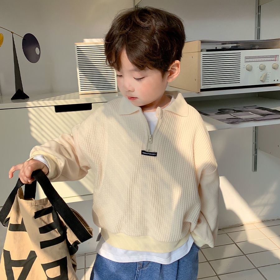 Áo Sweater Cổ Polo Thời Trang Xuân Thu Mới 2022 Cho Bé Trai 3-6 Tuổi 7 Tuổi