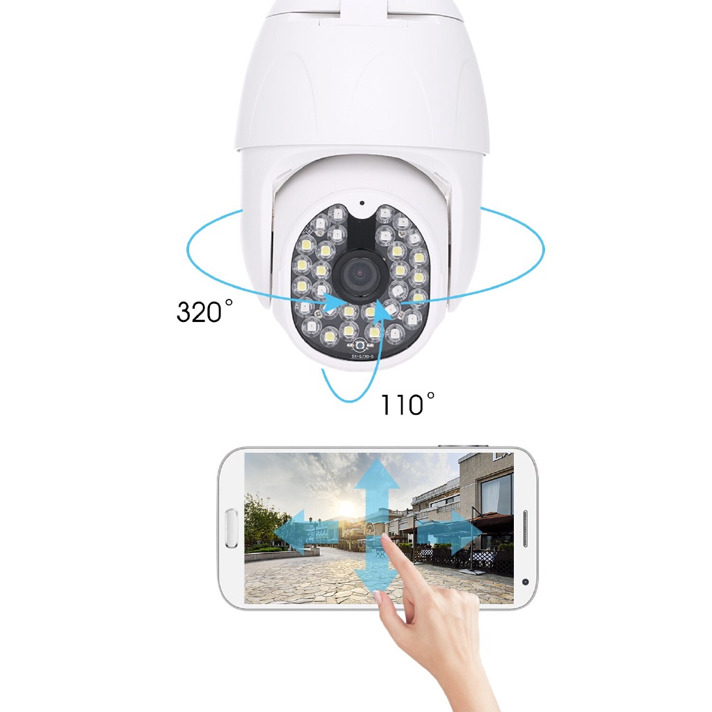 【Free 128G SD Card】 EVKVO YOOSEE APP 5MP 30 Led Full Color Night Vision WIFI IP Camera Wireless Outdoor PTZ CCTV IP Security Camera Home Surveillance Camera