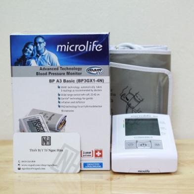 (Tặng bộ đổi nguồn) Máy đo huyết áp điện tử Microliffe BP A3 BASIC