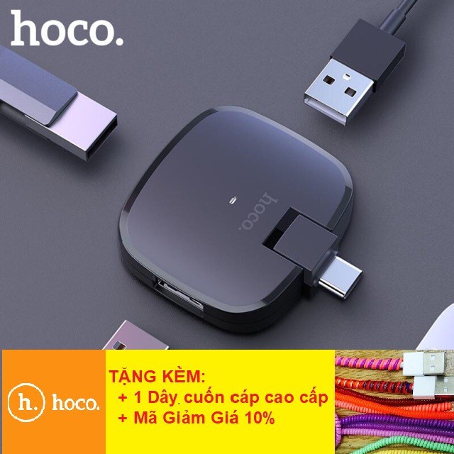 Hub chia ổ USB TYPE C ra 3 USB chính hãng Hoco HB11 - Bảo hành 12 tháng