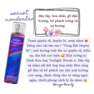 Secret wonderland - bộ xịt thơm dưỡng thể b&bw