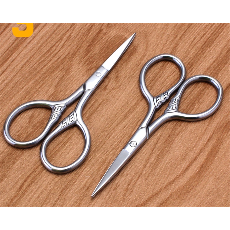 Kéo Tỉa Râu / Lông Mày Bằng Thép Không Gỉ Tiện Dụng Cho Văn Phòng