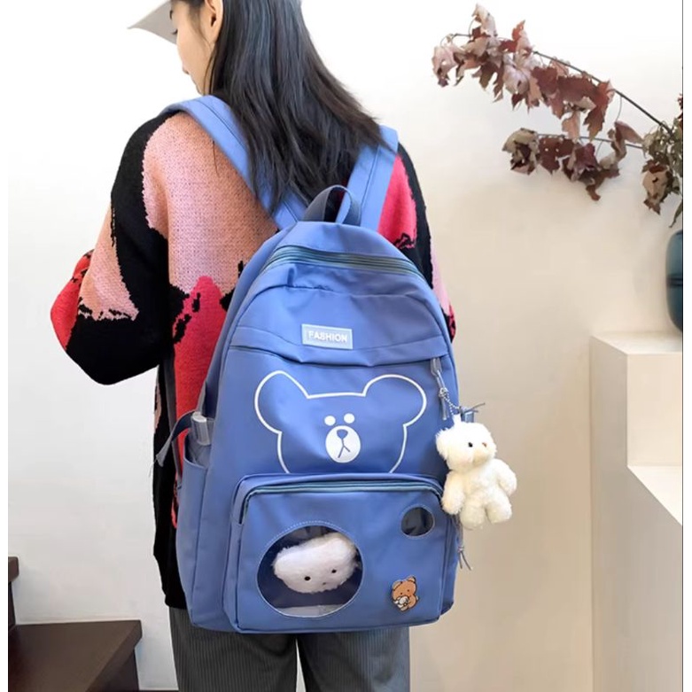 Balo Gấu PauPau đi học Ulzzang laptop giá rẻ học sinh, sinh viên đến trường cấp 1  , 2 , 3