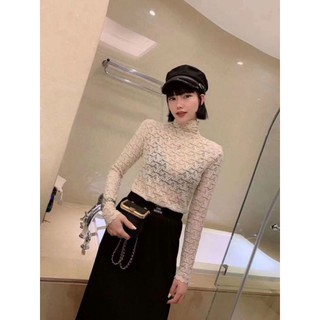 áo ren tay dài hàn quốc cổ 3 phân kèm hộp