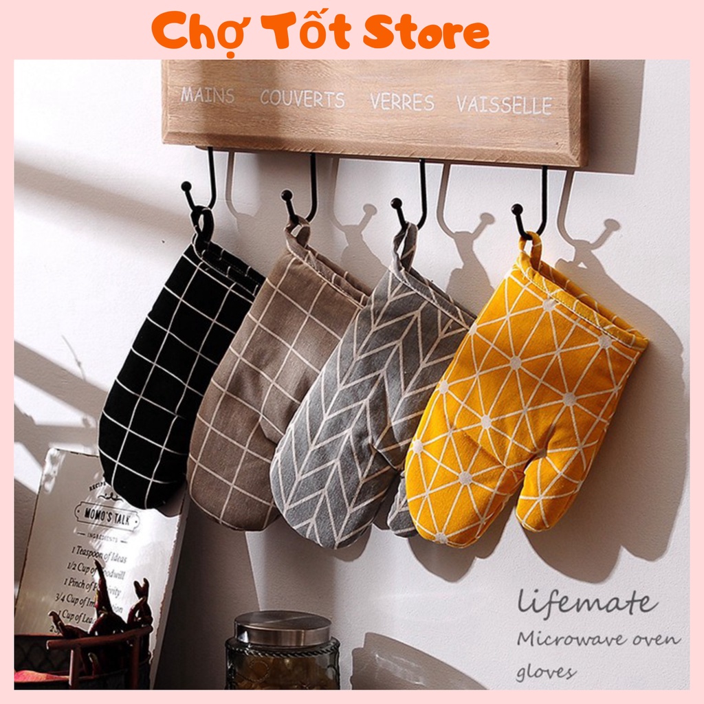 Găng Tay Nhà Bếp ( Lẻ 1 Chiếc ) Vải Thô Trần Bông Chống Nhiệt Nhấc Nồi 88283 Chợ Tốt Store