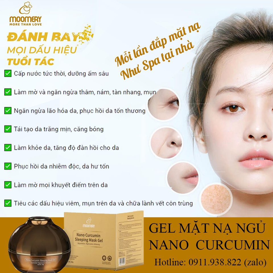 [Sleeping Mask Gel ]Gel Mặt Nạ Ngủ Nghệ Nano Curcumin Moomery Chính Hãng | WebRaoVat - webraovat.net.vn