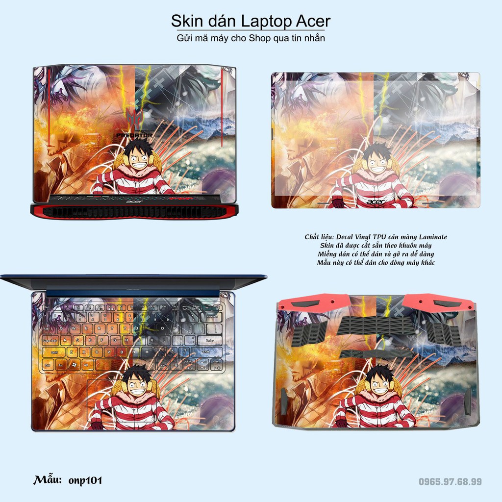 Skin dán Laptop Acer in hình One Piece nhiều mẫu 10 (inbox mã máy cho Shop)