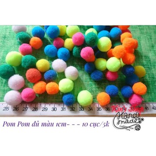 Pompom- Cục bông đủ màu dùng trang trí, làm đồ handmade, thiết kế đầm váy