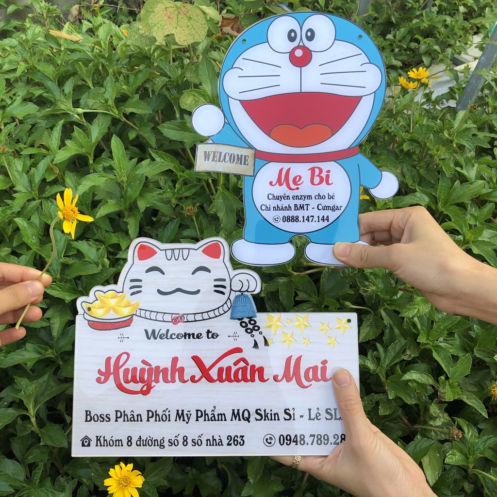 [BẢNG HIỆU MẪU DORAEMON] - Biển hiệu in thông tin shop và thiết kế theo yêu cầu - Free thiết kế
