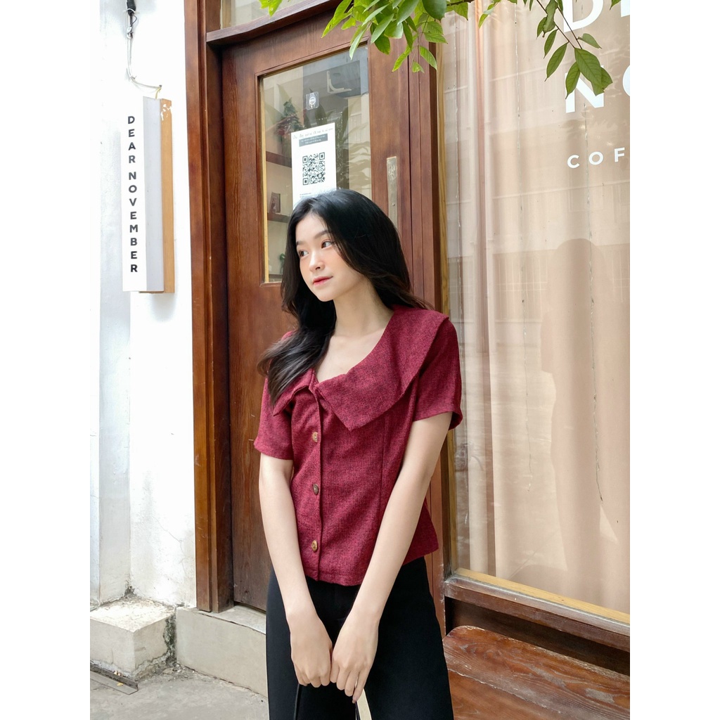 YU CHERRY | Áo nữ Tweed Pin Top YA392