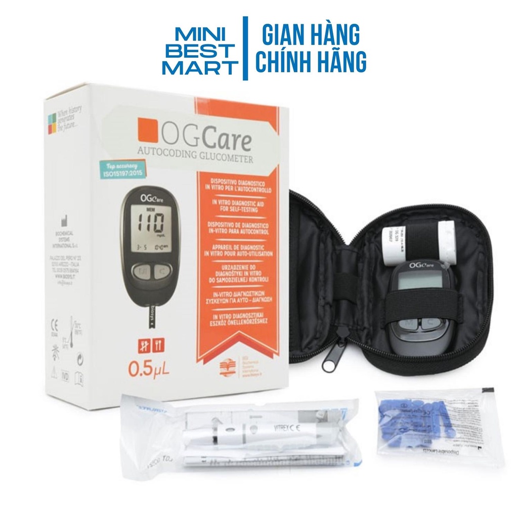 Máy đo đường huyết OGcare - Tặng kèm 25 que thử, 10 kim chích máu
